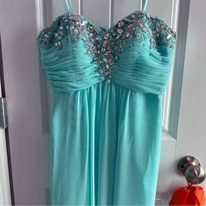 Bejeweled blue dress